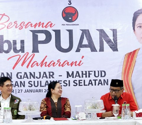 Hasto, Puan Maharani dan Arsjad Rasjid  di Sulsel