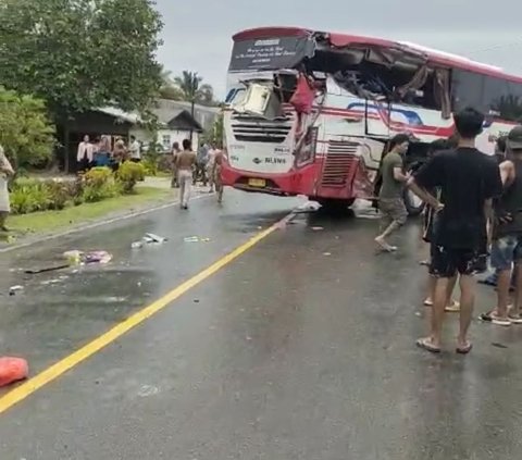 Bus Borlindo Rute Makassar-Palu Tabrak Truk di Pasangkayu Sulbar, 4 Meninggal Dunia