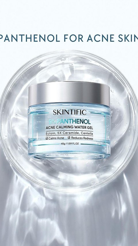 1. Skintific 5% Panthenol Acne Calming Water Gel<br>