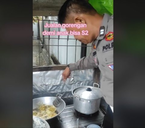 Demi Anak Bisa S2, Aiptu Kurniadi Rela Jualan Gorengan dan Pecel Usai Pulang Dinas