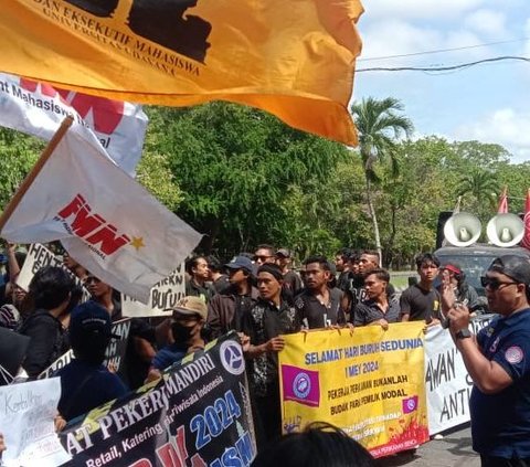 Buruh Geruduk Kantor Gubernur Bali Saat May Day, Desak Sistem Kerja Kontrak Dihapus