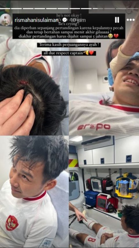 National Team Doctor Reveals Witan Sulaeman's Condition, Head Stitched While Reciting Sholawat by His Wife via Videocall