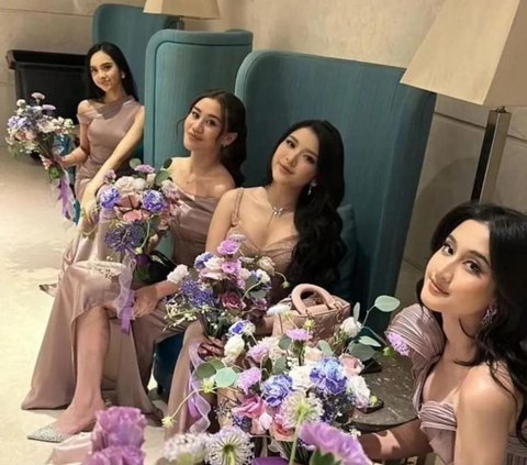 8 Portraits of Mahalini and Rizky Febian's Expensive Bridesmaids at the Reception Night that is Equally Stunning as the Bride