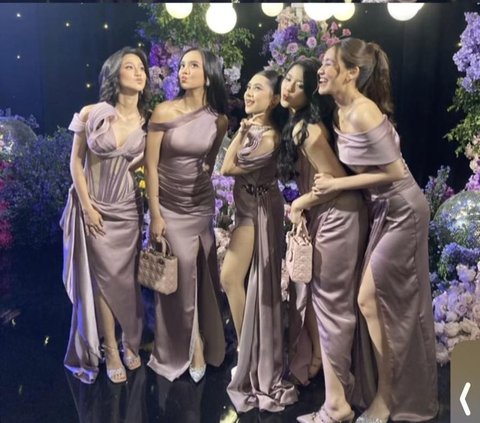 8 Portraits of Mahalini and Rizky Febian's Expensive Bridesmaids at the Reception Night that is Equally Stunning as the Bride