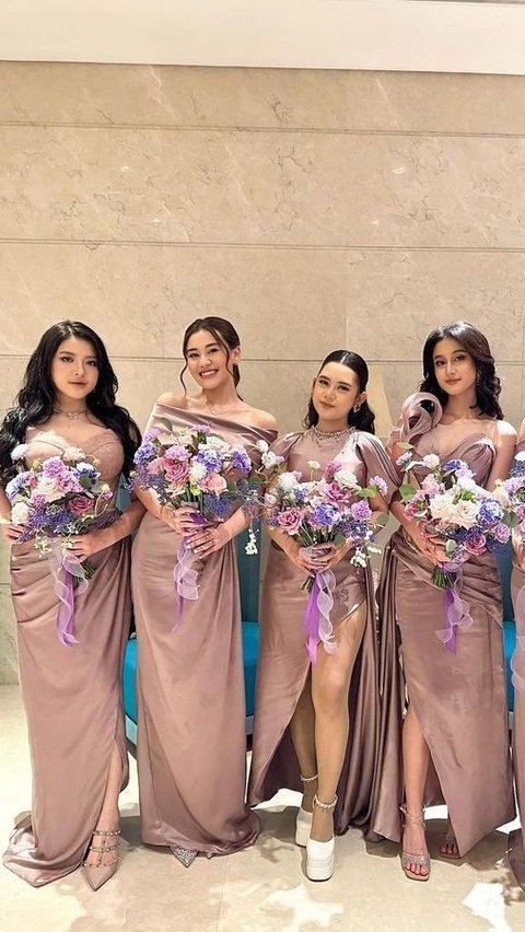 Cantiknya Aaliyah Massaid Jadi Bridesmaid Pernikahan Mahalini dan Rizky Febian, Mesra Bareng Thariq Halilintar