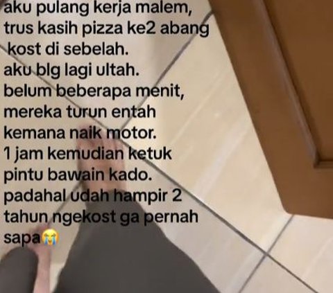 Viral Momen Unik Wanita Dapat Kado dari Tetangga Kos Usai Beri Makanan Karena Ultah, Isinya Unik dan Lucu