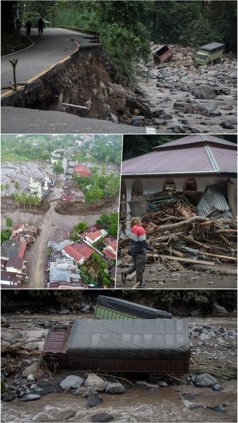 FOTO: Porak-Poranda Sumatera Barat Usai Terjangan Banjir Bandang Lahar Dingin hingga Sebabkan Longsor dan 37 Orang Tewas