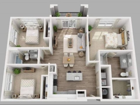 Simple and Modern 3 Bedroom House Design 