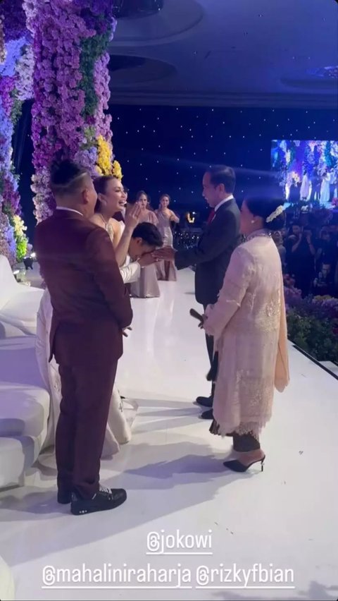 A series of Celebrity Weddings Attended by President Jokowi, the Latest being Mahalini and Rizky Febian.