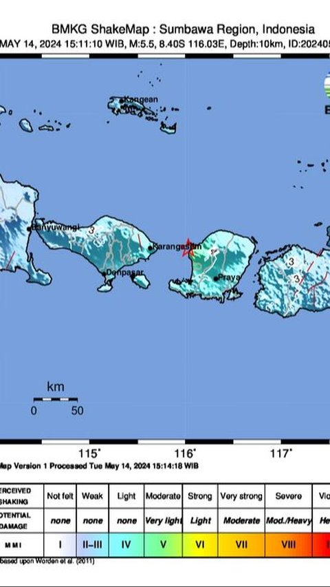 Gempa Bumi 5,2 Magnitudo Guncang Lombok Terasa hingga ke Bali