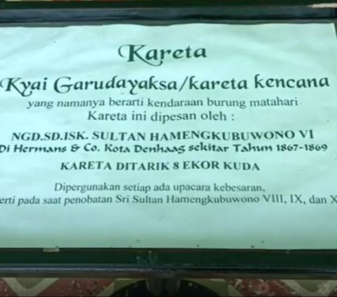 Dibuat di Negeri Belanda Tahun 1861, Ini Fakta Unik Kereta Pusaka Kanjeng Kiai Garuda Yeksa