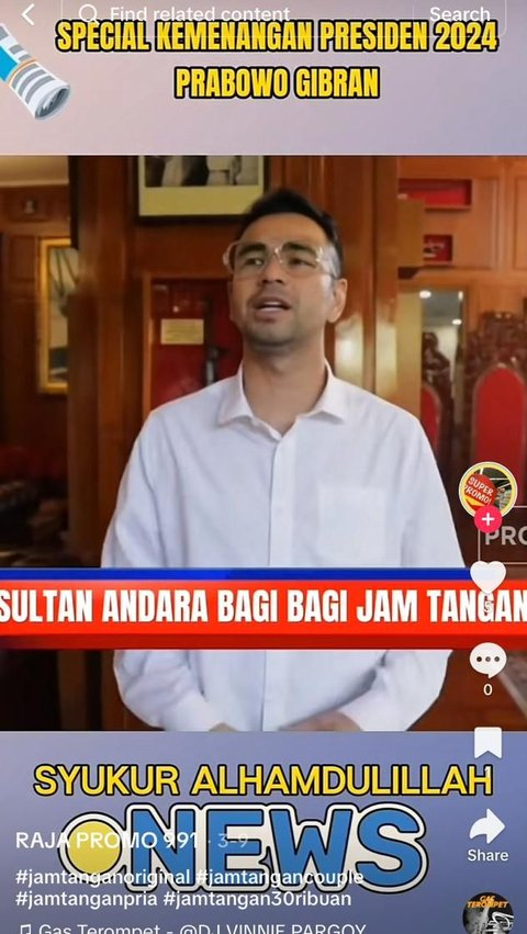 Raffi Ahmad Diklaim Bagi-Bagi Jam Tangan Mewah Merayakan Kemenangan Prabowo, Cek Faktanya