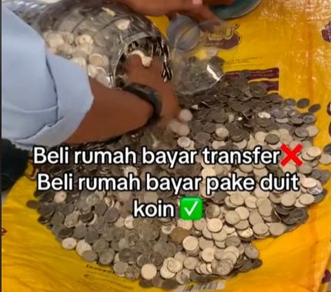 Menabung 3 Tahun di Galon Bekas, Pria Ini Beli Rumah dengan Uang Koin Senilai Rp 46 Juta