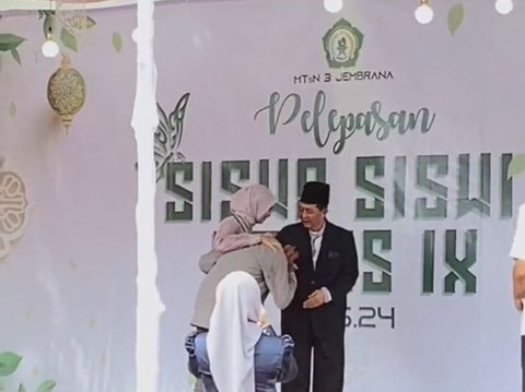 Viral Siswi SMP Digendong Ayah di Momen Kelulusan karena Patah Tulang Usai Kecelakaan, Bikin Haru