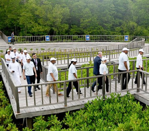 FOTO: Momen Jokowi Jadi Fotografer Dadakan untuk Delegasi KTT World Water Forum di Hutan Mangrove Tahura Bali