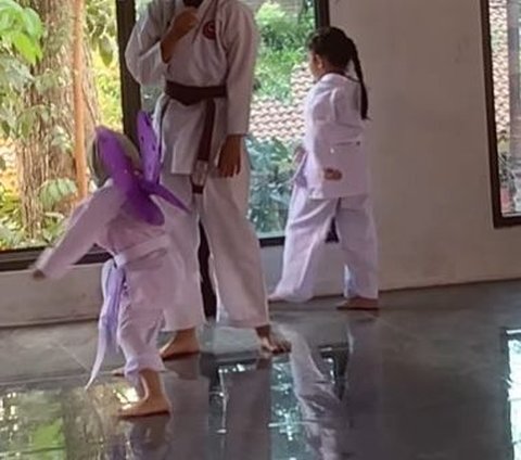 So Funny, the Appearance of a Child Wearing Fairy Wings During Karate Practice
