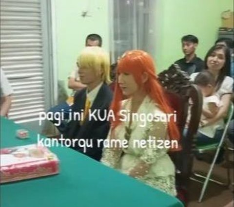 Without Kopiah and Sanggul, This Wibu Couple Got Married in KUA Cosplay as Sanji and Nami from One Piece