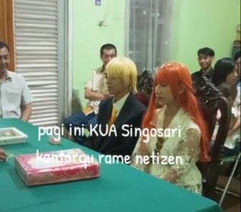 Without Kopiah and Sanggul, This Wibu Couple Got Married in KUA Cosplay as Sanji and Nami from One Piece