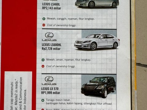 1. Lexus memiliki beberapa varian.