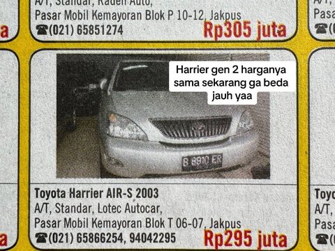 Mobil bekas Toyota Harrier.