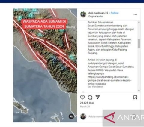 Viral Video Sesar Besar Sumatera Bakal Timbulkan Tsunami di 2024, BMKG Angkat Bicara
