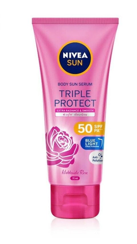 6. Nivea Sun Triple Protect Body Serum Extra Radiance & Smooth SPF50 PA+++<br>