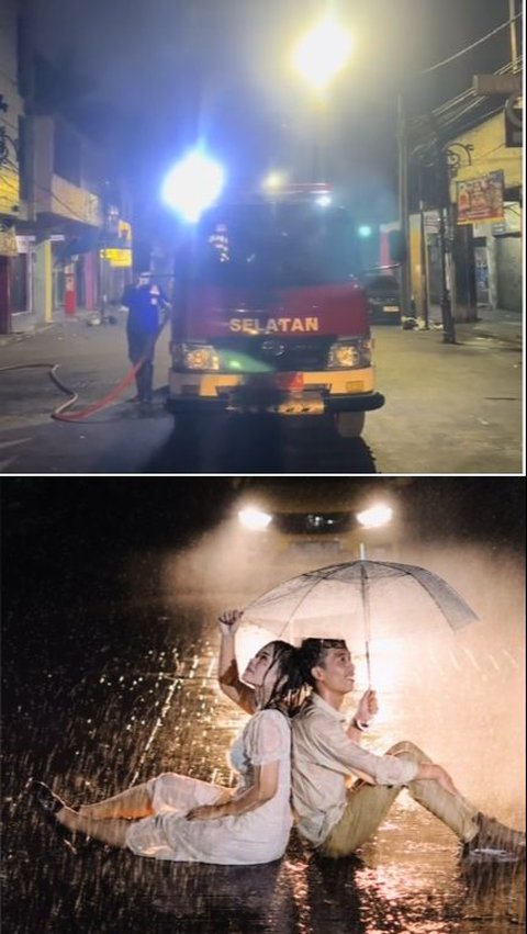 Sewa Mobil Damkar hingga Basah-basahan Jam 3 Subuh, Aksi Pasangan Lakukan Foto Prewed Ini Curi Perhatian<br>