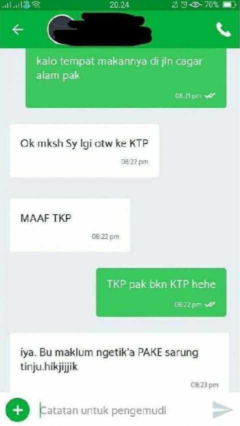 10 Potret Pesan Typo Antara Driver Ojol Dan Customer Malah