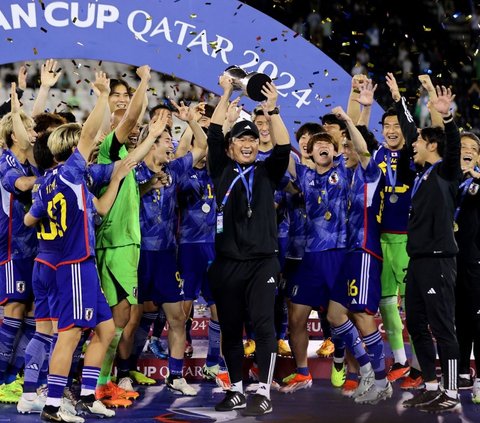Kemenangan ini merupakan gelar kedua bagi Timnas Jepang U-23 setelah sebelumnya menjadi juara pada tahun 2016. Foto: REUTERS / Ibraheem Al Omari