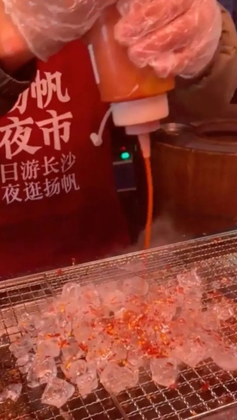 Viral Weird Snack: Grilled Ice Cubes, Roasted Like Barbeque Meat, Eaten with Spicy Sauce
