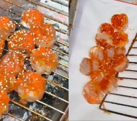 Viral Weird Grilled Ice Cubes Snack, Barbecued like Barbecue Meat, Eaten with Spicy Sauce