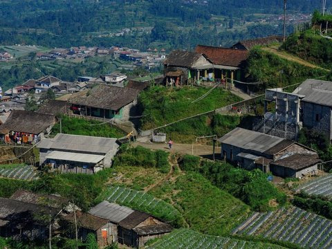 FOTO: Potret Warga Dusun Tempel dan Dusun Bentrokan Hidup di Dataran Tinggi dengan Kemiringan Mendebarkan