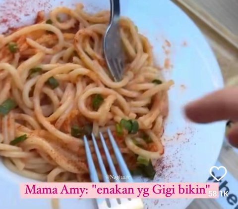 Pujian Mama Amy ke Nagita Slavina Bikin Salting saat Makan Spagheti Bareng di Luar Negeri: Enakan yang Gigi Bikin