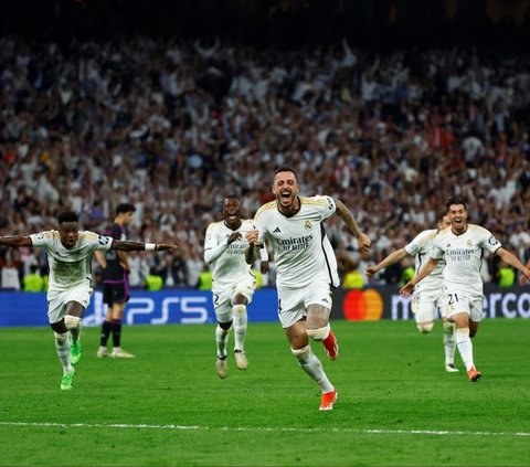 Semangat tak menyerah Real Madrid sampai di situ. <br><br>Kehadiran Joselu yang masuk sebagai pemain pengganti pada menit ke-81 justru menjadi menyelamat bagi tim tuan rumah. Foto: Reuters<br>