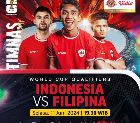 Saksikan Laga Kualifikasi Piala Dunia FIFA 2026 antara Timnas Indonesia VS Timnas Filipina Langsung di Vidio