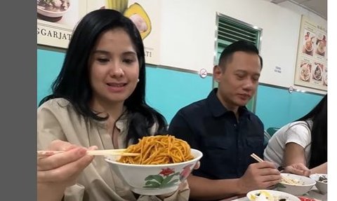 Annisa Pohan dan AHY Makan Mi Ayam Legend di Bandung, Tiba-Tiba Curcol Masa Pacaran