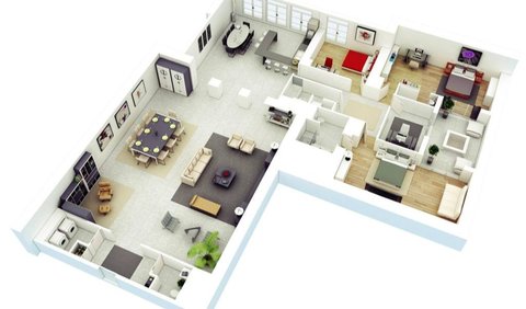 <b>Desain Rumah Sederhana 3 Kamar Layout L </b>