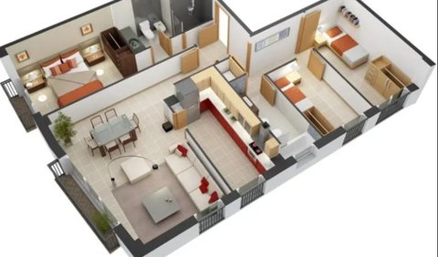 <b>Desain Rumah Sederhana 3 Kamar di Kampung </b><br>