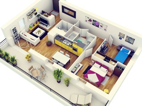 <b>Desain Rumah Minimalis 2 Kamar Banyak Perabotan</b><br>