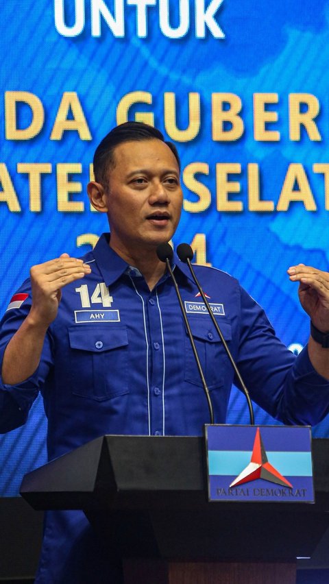 AHY juga menjelaskan, rekomendasi kepada Herman Deru-Cik Ujang juga telah direstui oleh Ketua Majelis Tinggi Partai Demokrar Susilo Bambang Yudhoyono (SBY). Foto: Liputan6.com / Angga Yuniar<br>