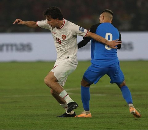 Tim Nasional Indonesia meraih kemenangan gemilang atas Filipina dengan skor 2-0 dalam laga kualifikasi Piala Dunia 2026 zona Asia di Stadion Gelora Bung Karno (GBK)  Senayan, Jakarta, Selasa (11/6/2024). Foto: Liputan6.com / Herman Zakharia