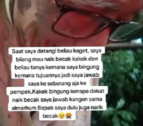 Penuh Haru! Seorang Wanita Rela Turun dari Mobil Demi Bisa Naik Becak, sampai Teringat Ayahnya