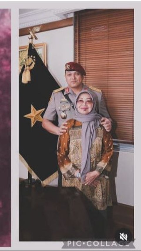 Sementara itu, di sisi bagian kanan memperlihatkan potret terbaru Hengki dengan Ibunda. Hengki terlihat mengenakan seragam polisi kebanggaannya. <br>