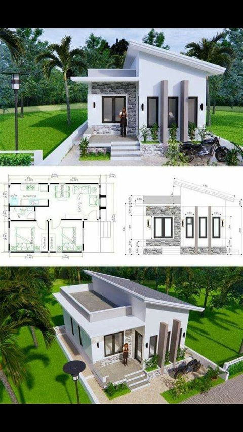 <b>Desain Rumah Minimalis 1 Lantai dengan 2 Kamar Tidur</b><br>