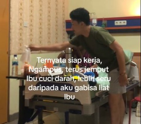 Viral Kisah Pria Setia Dampingi Ibunya yang Harus Cuci Darah, Bikin Haru