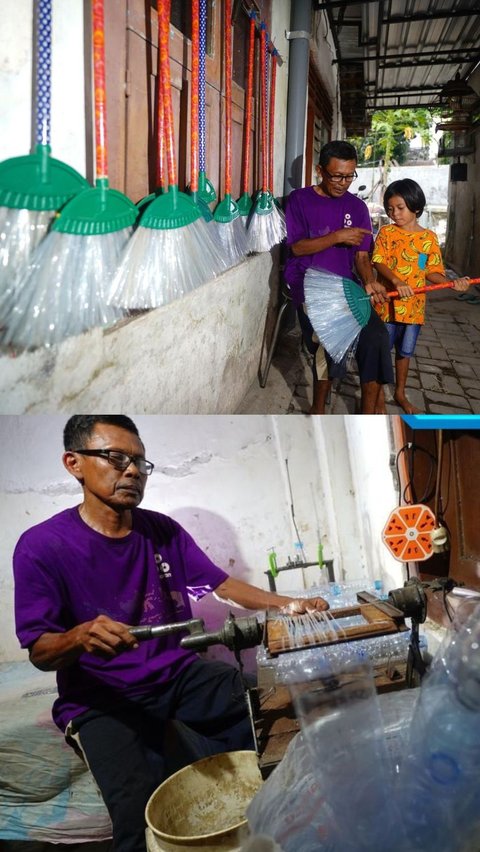 Kisah Lansia di Madiun Ubah Limbah Botol Plastik Jadi Sapu, Hasilkan Cuan Berlipat<br>