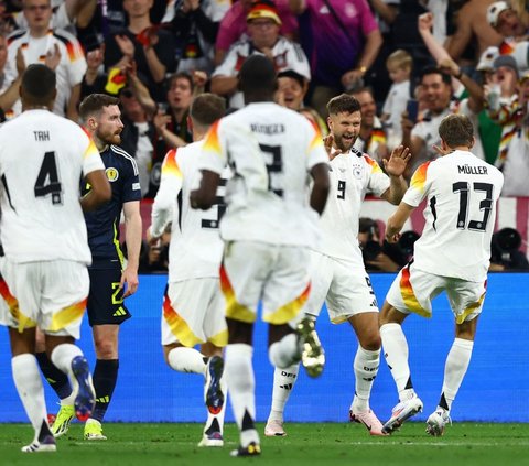 FOTO: Menyala! Jerman Gilas Skotlandia 5-1 di Euro 2024: Ini Gol-Gol Indahnya