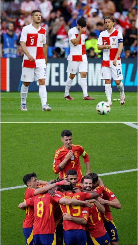 FOTO: Momen Spanyol Sukses Bikin Kroasia Menangis di Laga Pertama Grup B Euro 2024