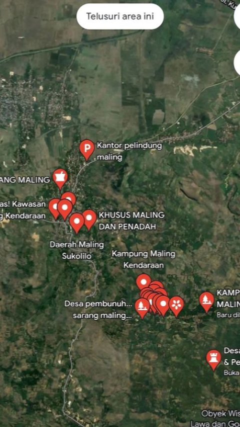 Viral Several Points on the Sukolilo District Map on Google Maps Filled with the Label 