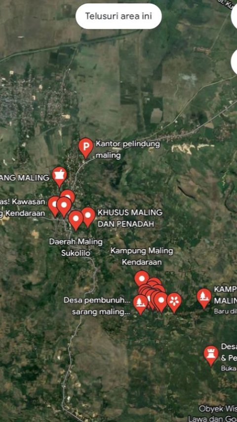 Sejumlah Titik di Google Maps di Kecamatan Sukolilo Ditandai sebagai 